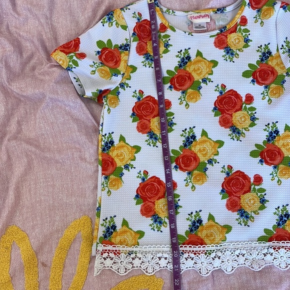 SOLD - Girls Size 16 Flapdoodles Rose Floral Lace Top - Picture 6 of 6